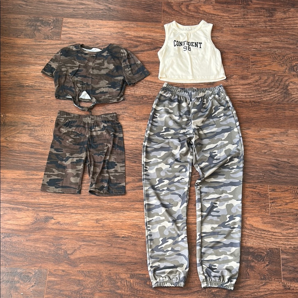 Camo Girls size 10-12 Matching Set Bundle